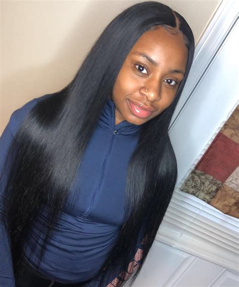 pin: @wifeofsosa? | Straight weave hairstyles, Straight hairstyles, Sew in straight hair
