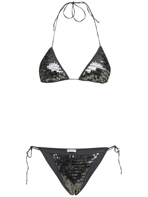 Oséree Swimwear Sequined Microkini Bikini Set Luisaviaroma