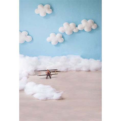 5x7ft Blue Sky White Clouds Baby Pilot Photography Backdrops Toy