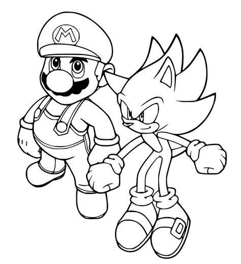 Mario And Sonic Coloring Page Printable Coloring Page For Kids