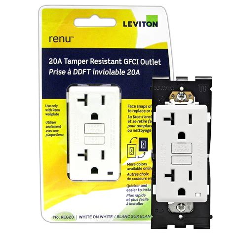 Leviton Renu Base Unit For 20a Gfci Receptacle With White Faceplate