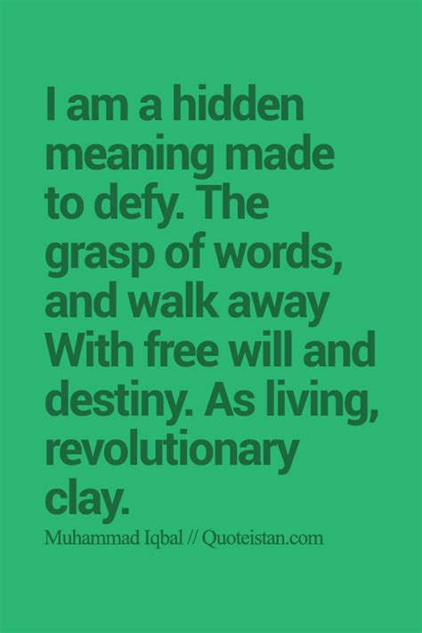 I Am A Hidden Meaning Made To Defy The Grasp Of Words And Walk Away