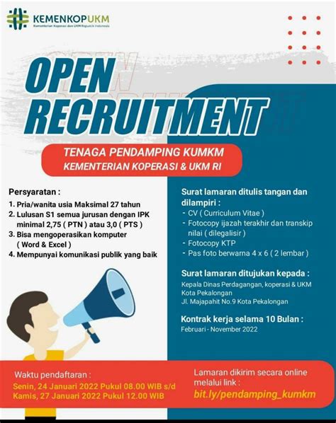 Kemenkop Ukm Open Recruitment Tenaga Pendamping Kumkm Tahun 2022