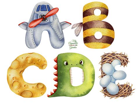 Watercolor Illustration Kids Alphabet On Behance