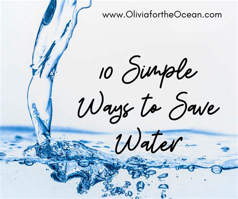 10 Simple Ways To Save Water Olivia For The Ocean