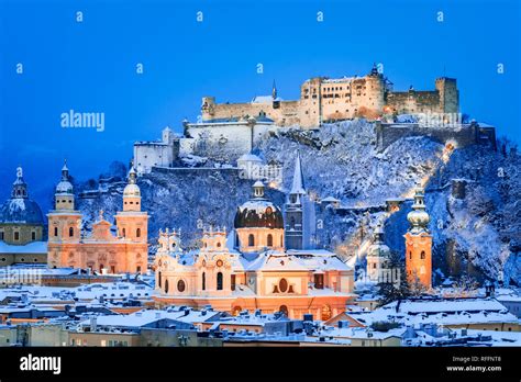 Salzburg Austria Winter Viewof The Historic City Of Salzburg With