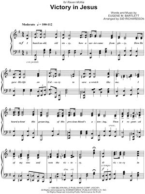 Free Piano Sheet Music For Victory In Jesus Piano Lessons Online