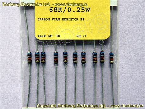 Resistor 68k Ohms 025w Carbon Film Resistor 5