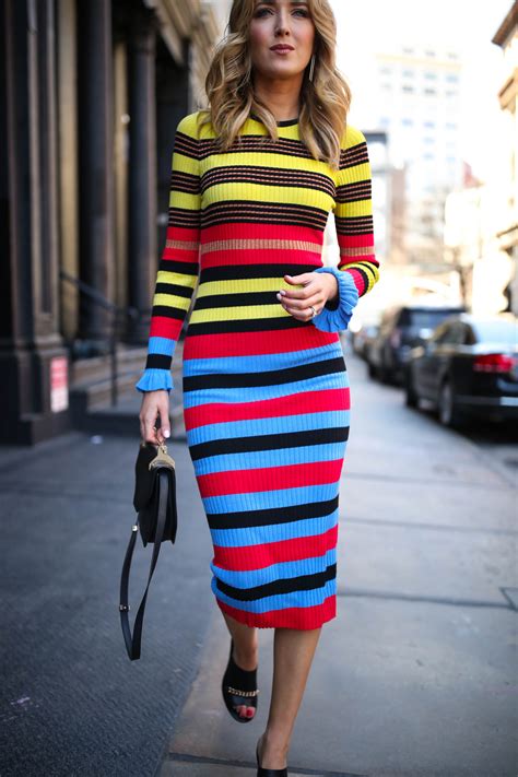 spring summer 2017 trends bold stripes opening ceremony ribbed bright colorful striped midi