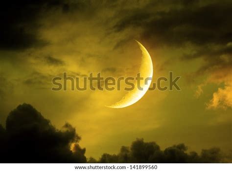 Half Moon Night Skyelements This Image Stock Photo 141899560 Shutterstock