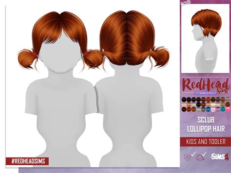 S Club Lollipop Hair Kids And Toddler Version Redheadsims Cc
