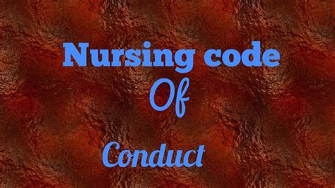Nursing Code Of Conduct YouTube