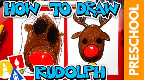 How To Draw Rudolph Preschool Art For Kids Hub
