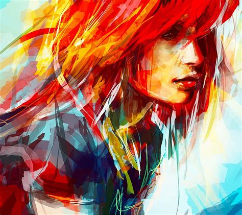 Painting Girl Art Bonito Bright Colors Drawing Strokes Portrait
