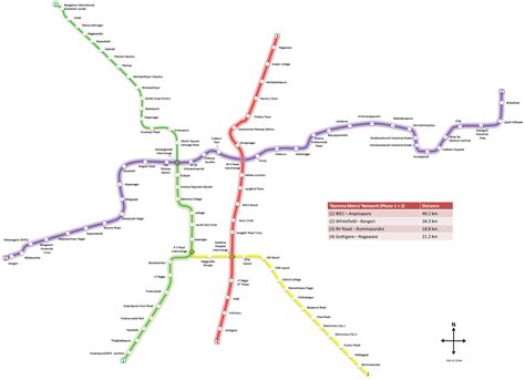 Namma Metro Phase II Line Map 