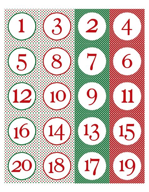 Lovely Printable Advent Calendar Numbers Free Printable Calendar Monthly