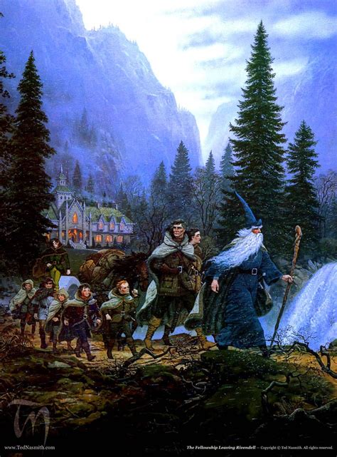 The Fellowship Leaving Rivendell By Ted Nasmith Cg