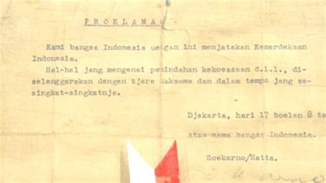 Sejarah Perumusan Teks Proklamasi Kemerdekaan Republik Indonesia