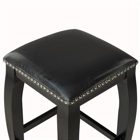 Linon San Francisco 30 Wood Backless Square Top Bar Stool In Black