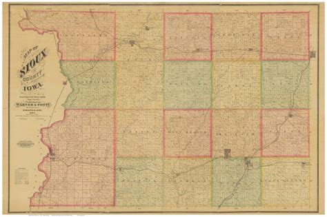 Sioux County Iowa 1884 Old Wall Map With Landowner Names Farm Etsy