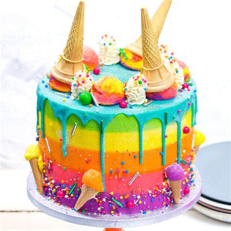 Online Ice Cream Cones Vanilla Rainbow Cake T Delivery In Uae