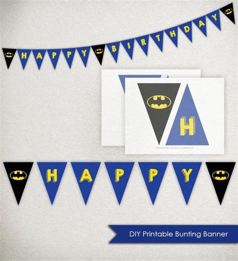 Instant Download Batman Happy Birthday Banner Printable Triangle