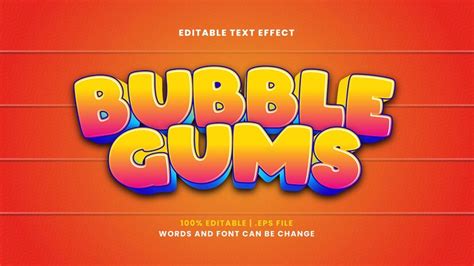 Premium Vector Bubble Gums Editable Text Effect In Modern 3d Style