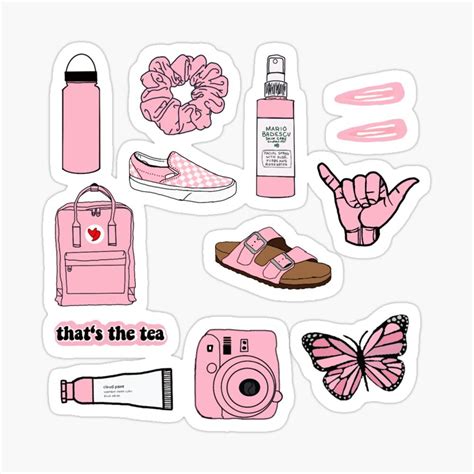 Vsco Sticker Pack In Baby Pink Sticker By Coffeecrisp In 2020 Etsy