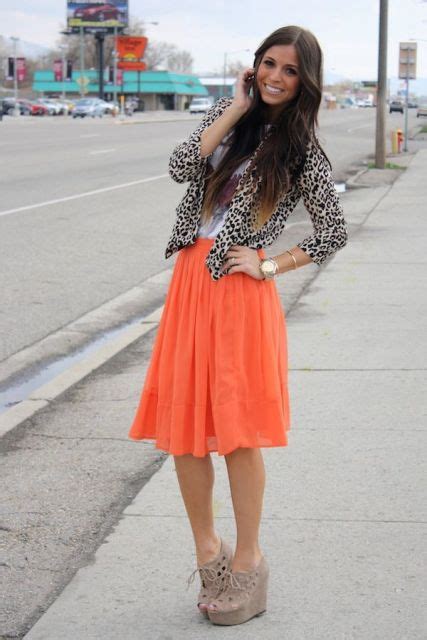 22 Perfect Orange Skirt Outfits For Fashionable Ladies Styleoholic