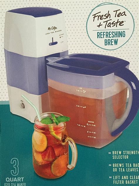Mr Coffee Iced Tea Maker 3 Quart With Brew Strength Selector Blue