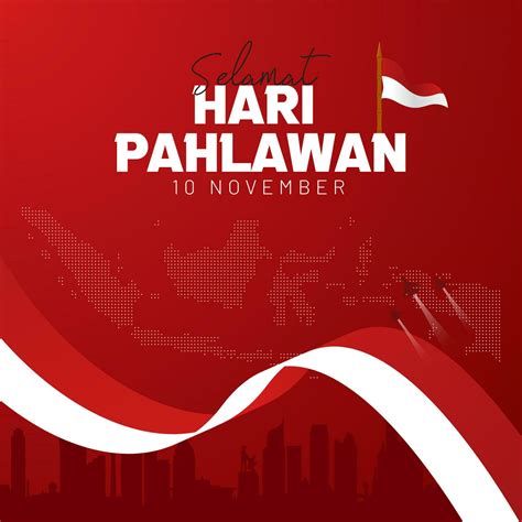Indonesia National Heroes Day November 10th Illustration Banner Design