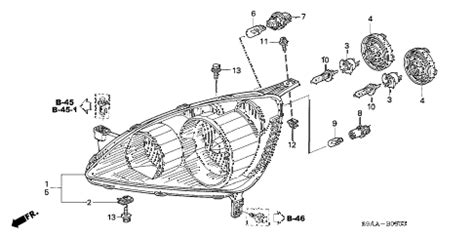 Honda online store : 2006 crv headlight parts