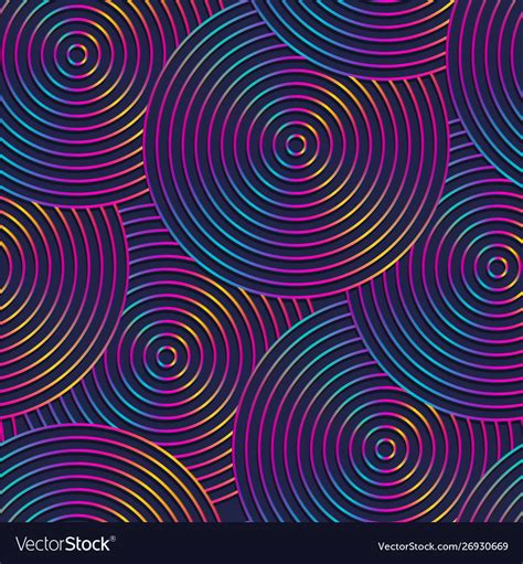 Neon Color Circle Pattern Royalty Free Vector Image