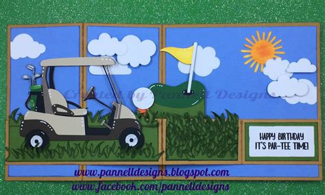 Pannell Designs Paper Crafting Pop Up Box Golf Birthday Card
