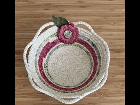 Rope Bowl Handcrafted By Lorrie Coiled Fabric Basket Coiled Fabric