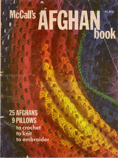 Mccalls Afghan Book Knitting Crochet Patterns Victorian Butterfly 1973