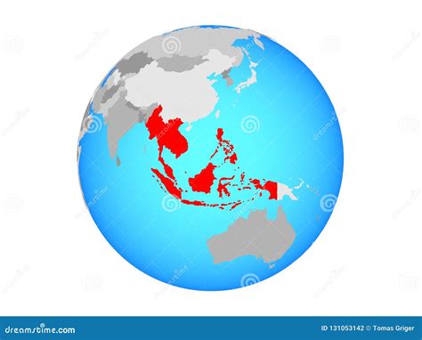 South East Asia On Globe Isolated Stock Illustration Illustration Of