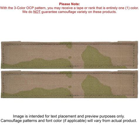 4 Piece Custom Army Name Tape And Rank Set Ocp Flag W Hook Fastener Bac