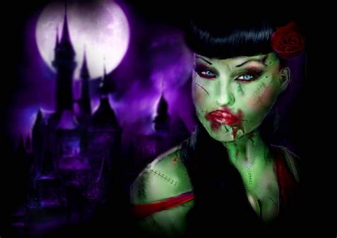 Zombie Fantasy The Halloween Aftermath Dark Gothic Pin Up Vile