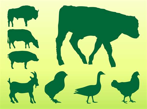 Farm Animals Silhouettes Vector Art And Graphics