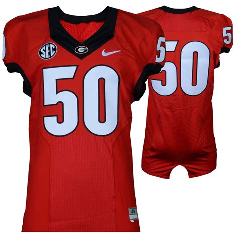 Fanatics Authentic Georgia Bulldogs Game Used 50 Red Jersey With Sec