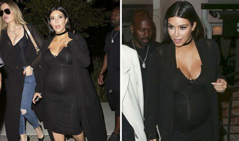Kim Kardashian Pregnant Star Flaunts Extreme Cleavage In Boob Baring