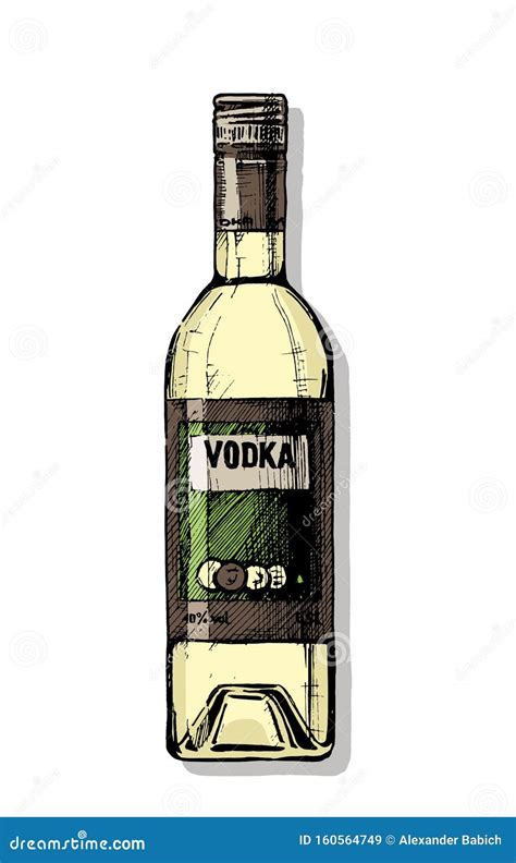 Wodka Flasche Vektor Abbildung Illustration Von Gekritzel 160564749