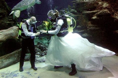 Sensational Real Wedding Photos Underwater Wedding Ceremony