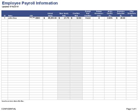 Payroll Template Free Employee Payroll Template For Excel
