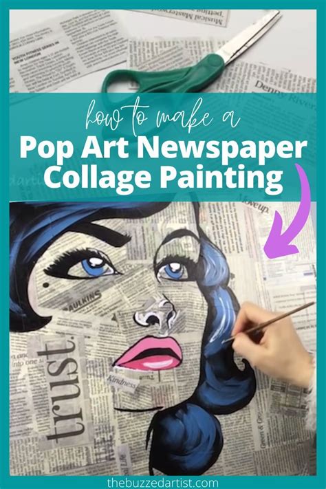 A Womans Face Painted On Newspaper With Scissors And Text Overlay That