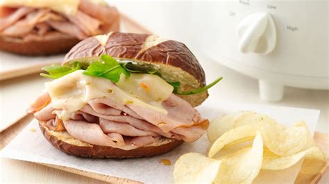 slow cooker ham sandwiches recipe