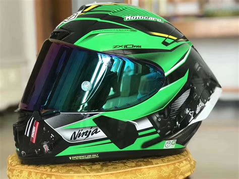 Full Face Shoei X14 Kawasa Kki Green Motorcycle Helmet Anti Fog Visor