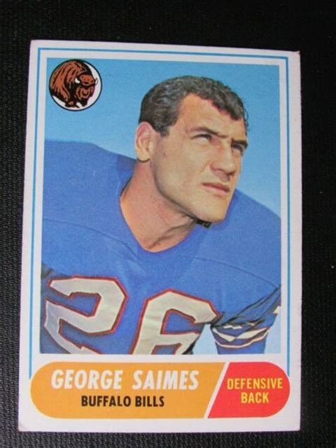1968 Topps Nfl Football 201 George Saimes Buffalo Bills Ex Ebay