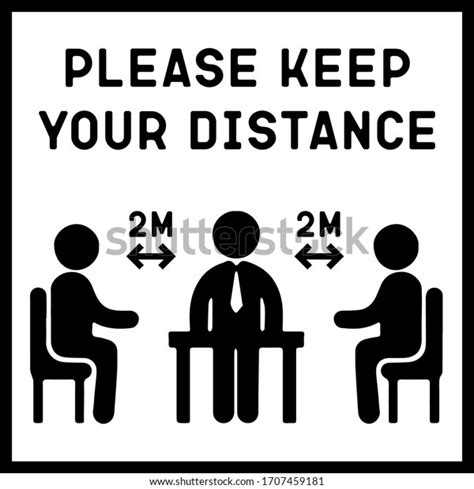 Please Keep Your Distance Sign Notice Stock Vector Royalty Free